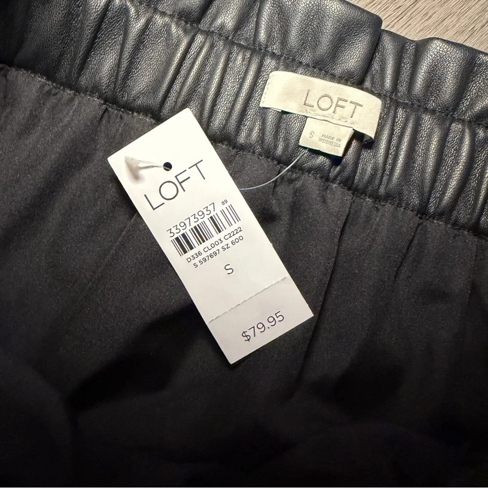 NEW LOFT Black Faux Leather Mini Skirt Small